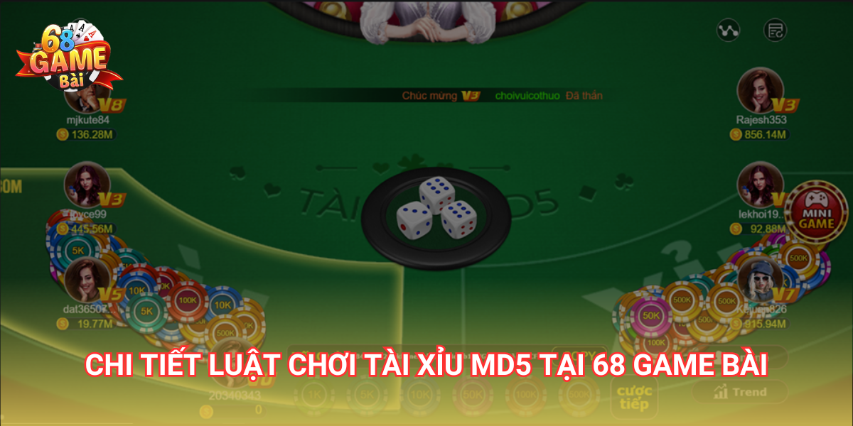 Tài xỉu MD5 68 Game Bài - Hướng dẫn luật và cách chơi để thắng 2 Chi tiết luật chơi tài xỉu MD5 68 Game Bài